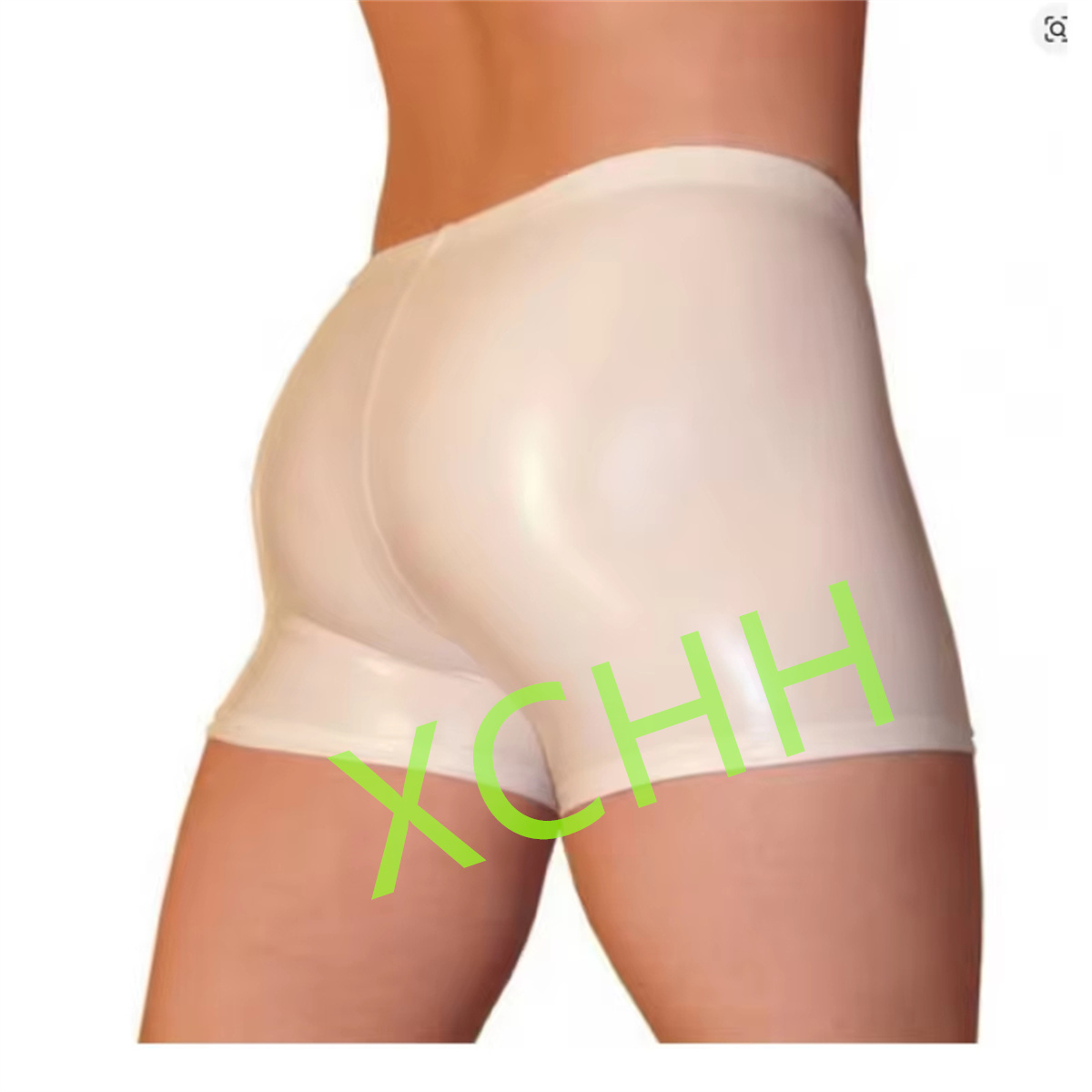 Boyshort Underwear - 라텍스 남성용 반바지 고무 팬티 흰색