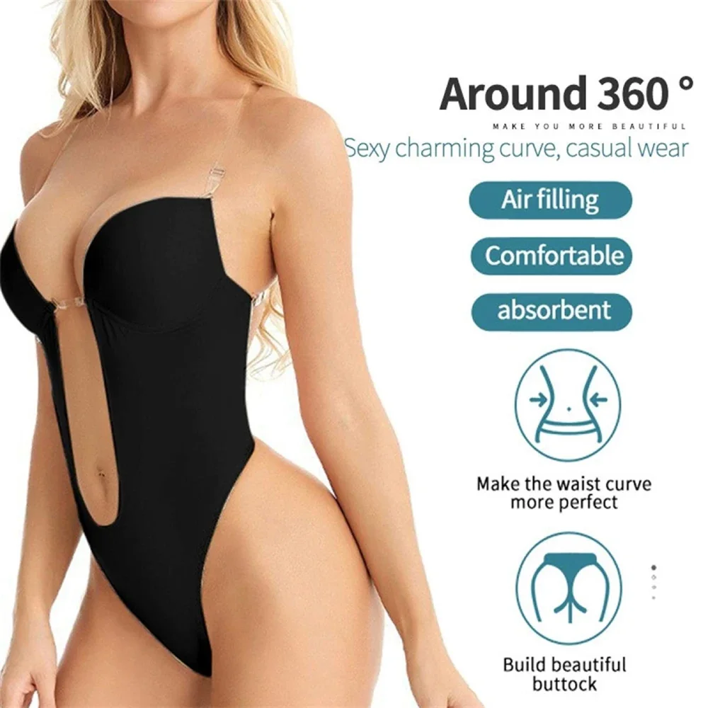 여성용 스트랩리스 바디수트, 브래지어 포함, 딥 브이넥 - Shapewear Bodysuit Firm 리뷰 및 가격